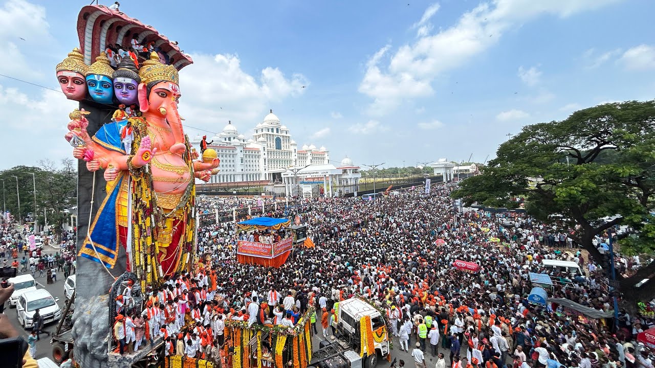 Khairatabad Ganesh Nimajjanam 2024 | 70 Feet’s Biggest Khairatabad Ganesh Visarjan 2024 #ganesh2024