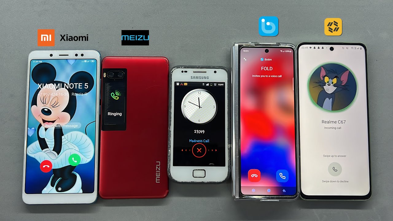 Tawasal, Botim, Alarm, Incoming call Samsung Galaxy S4 + Z Fold 3 + Realme C67 + Meizu Pro 7 + Mi N5