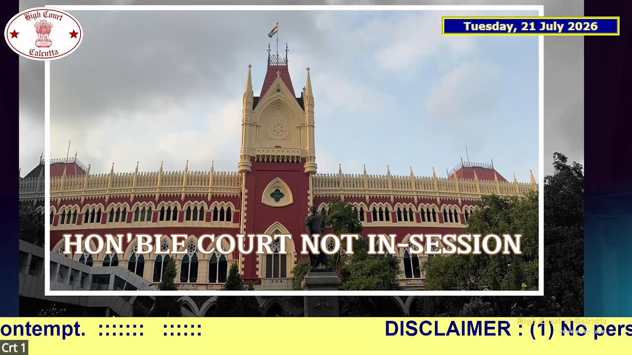 21 July 2026 | Court No. 1 | Live Streaming of the Court proceedings.