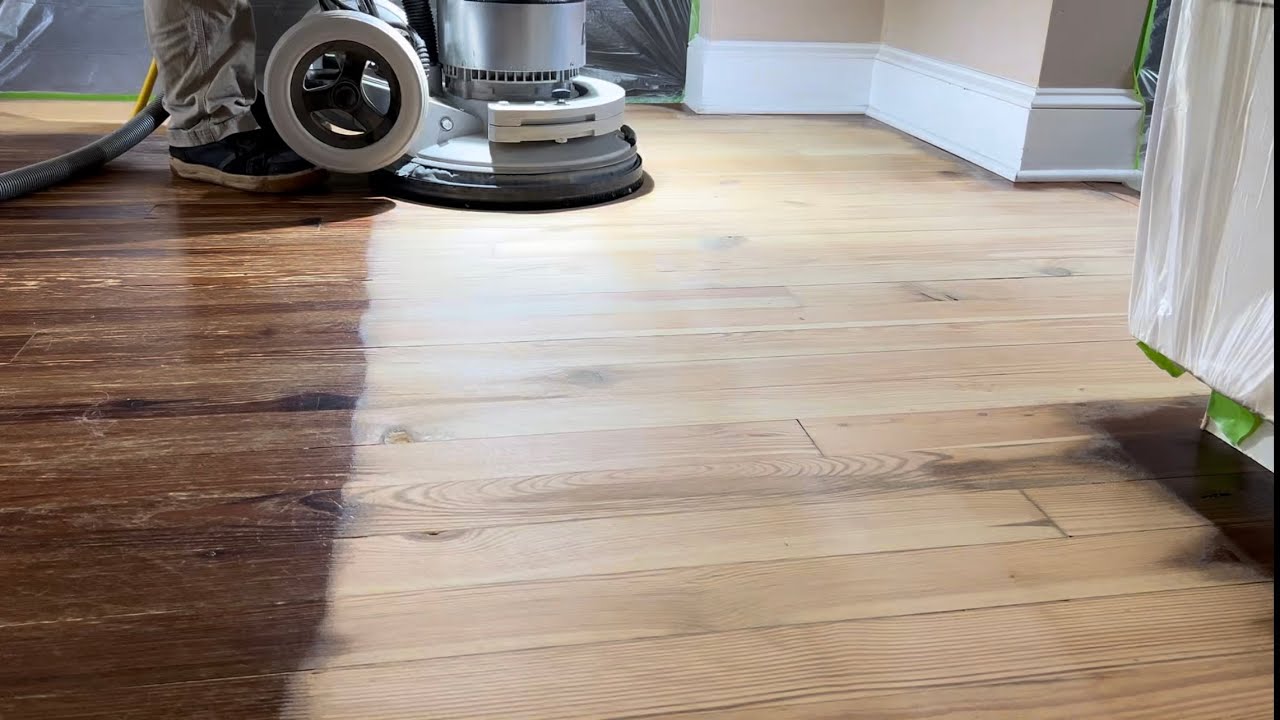 Full Hardwood Refinish with Bona Powerdrive and palm sander.