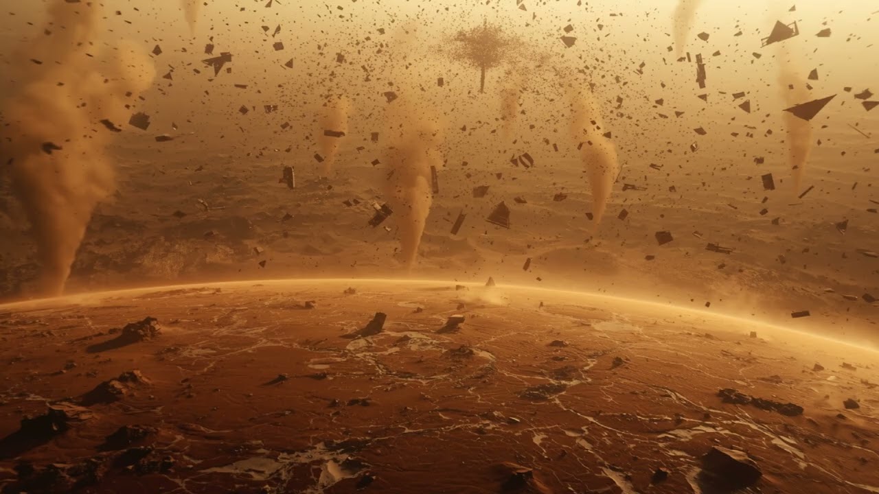 The Rust Planet and Its Broken Halo 🪐 2 Hour Desolate Orbit Soundscape  Martian Apocalypse Ambience