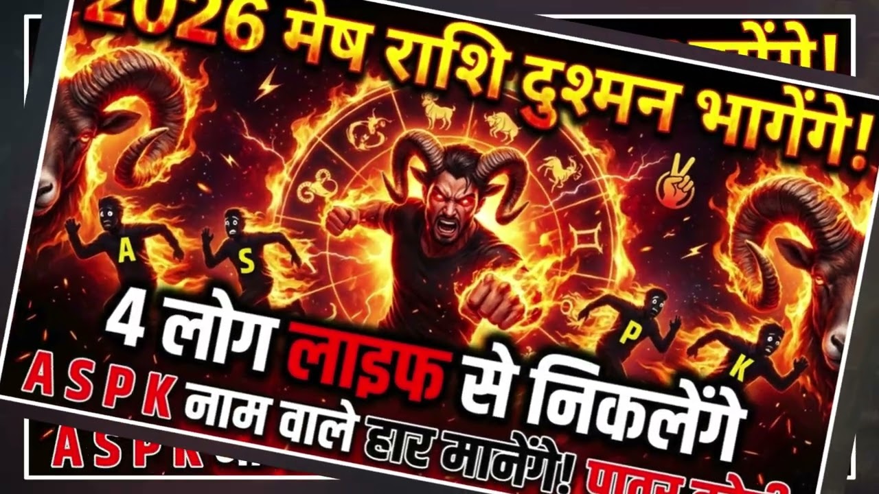 🔥 मेष राशि 2026: दुश्मन भागेंगे! 4 लोग लाइफ से हार मानकर जाएंगे 💪