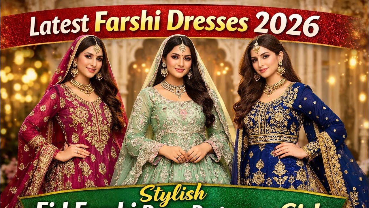 Latest Farshi Dresses 2026 | Stylish Eid Farshi Dress Designs for Girls