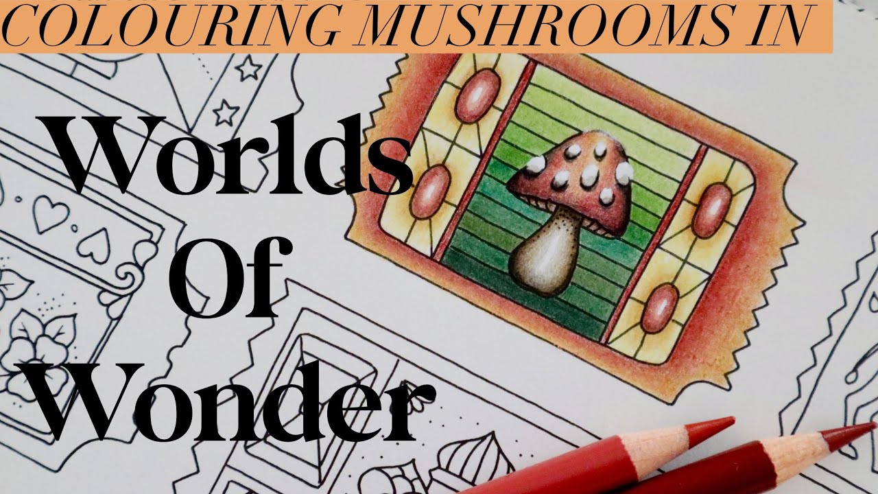 Colouring Mushroom Vignette Worlds of Wonder | Johanna Basford | Polychromos | Colour Along
