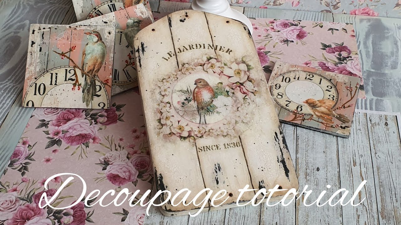 🌿 Deska do krojenia 🌿 Decoupage tutorial #cuttingboard #decoupage #tutorial