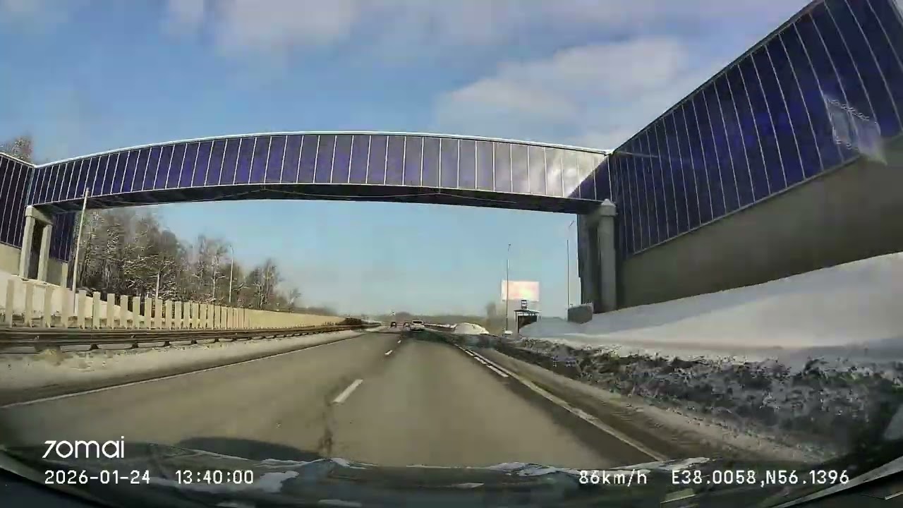 Driving in Central Russia: Химки - Александров 24/01/2026 (timelapse 4x)