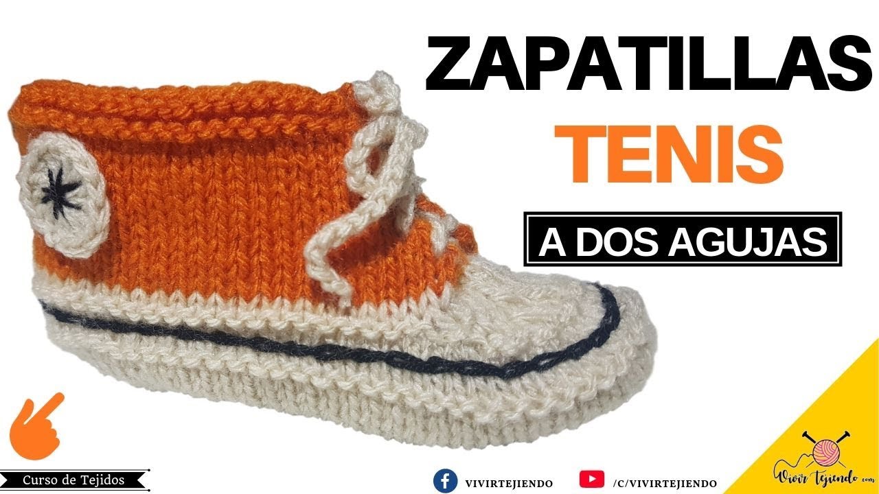 Tejiendo Zapatillas tenis converse a dos agujas | Tejidos a palillos a dos agujas