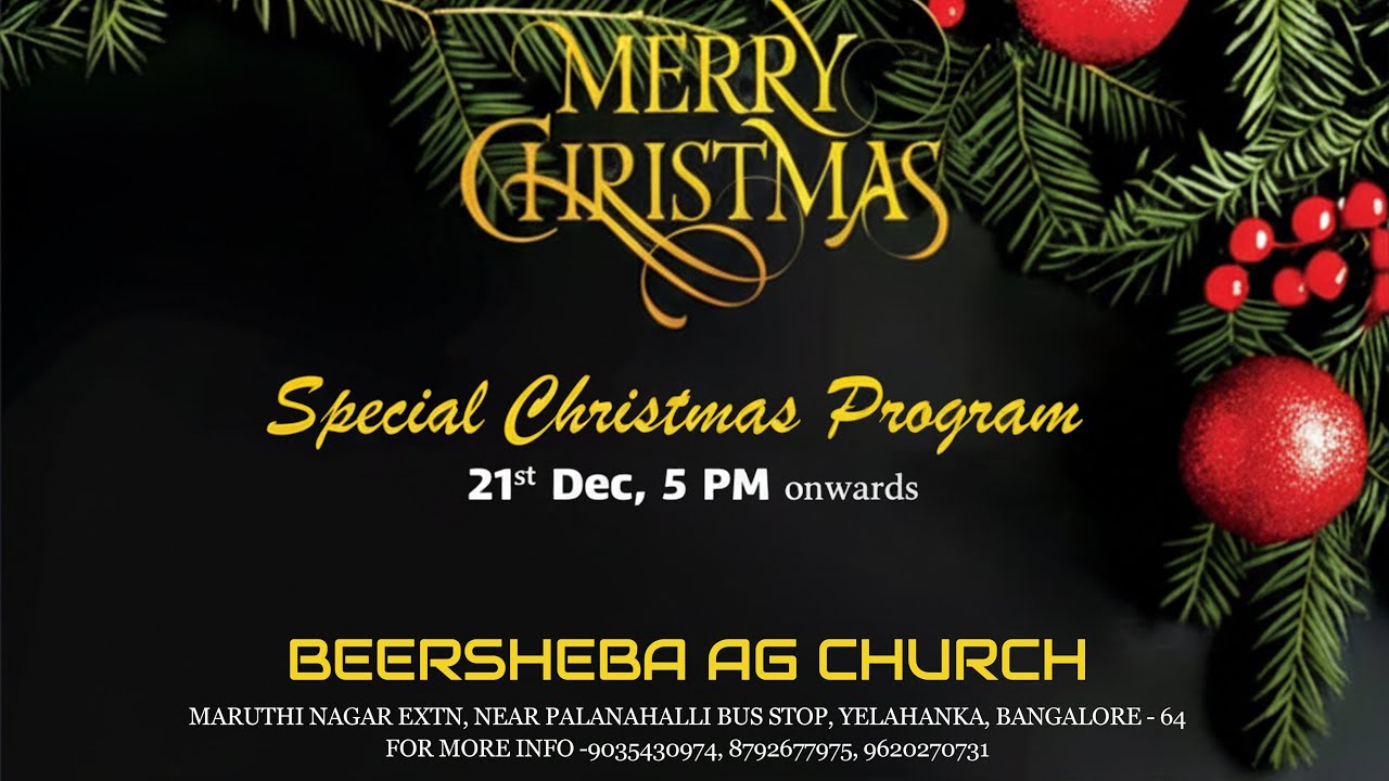 Special Christmas Program | Beersheba AG Church | 📅21st Dec 2025 ⏰5:00 PM