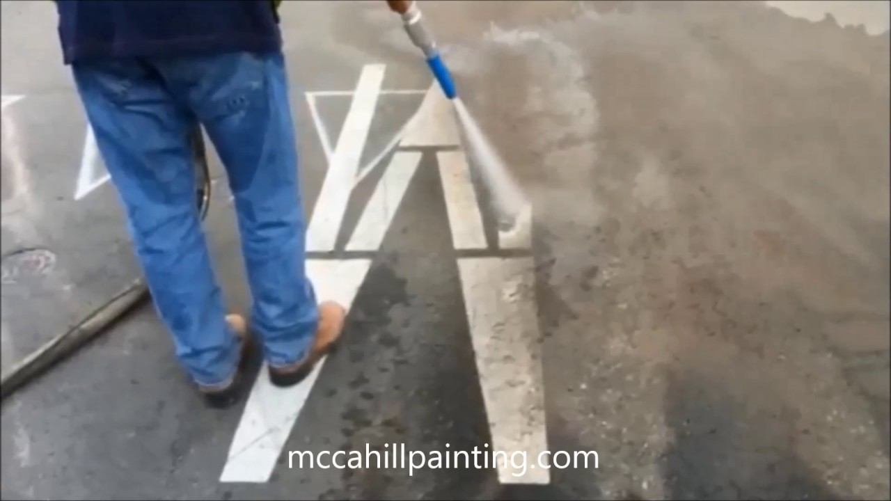 Vapor Blasting Metal and Asphalt - McCahill Painting Company