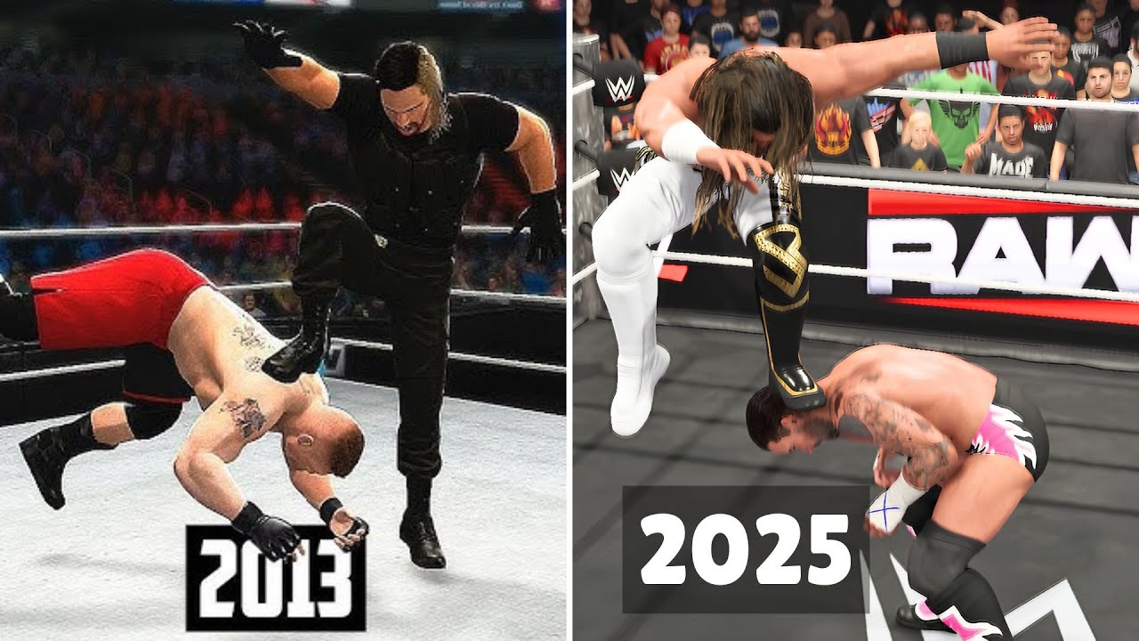 The Evolution of Seth Rollins Finisher "Curb Stomp" - WWE Games - WWE 2K25