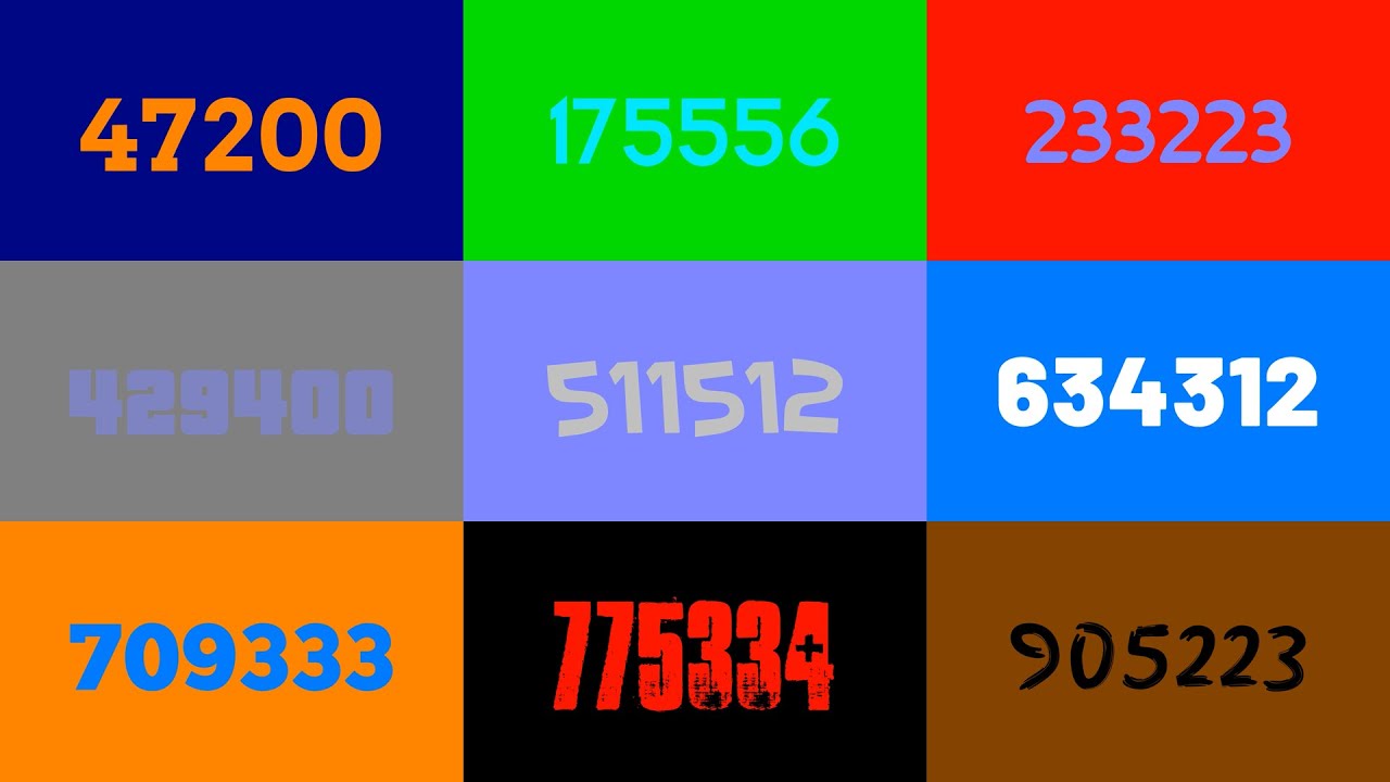 1 to 1,000,000