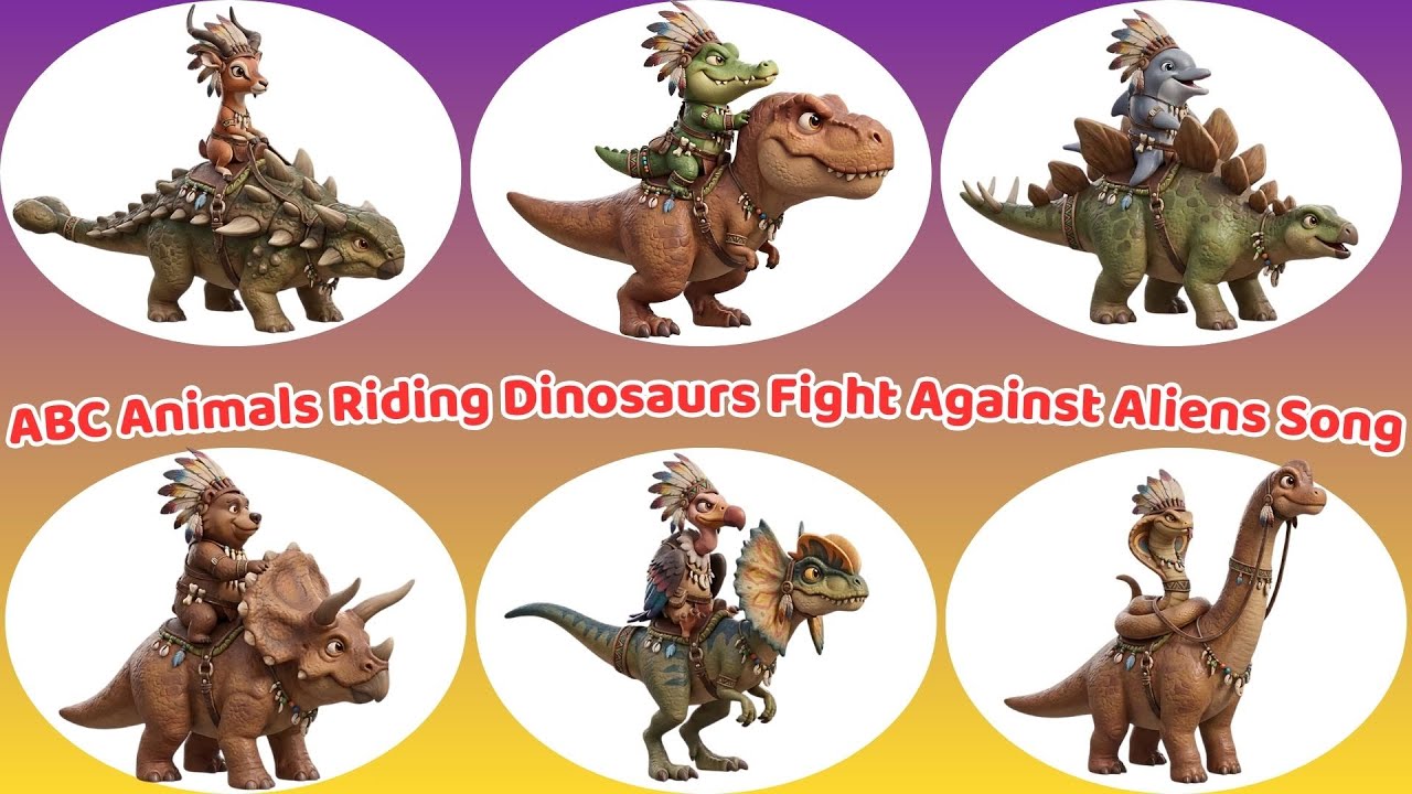 ABC Animals Ride Dinosaurs vs Aliens | Kids Alphabet Song with Roars, Fun Sounds & Epic Battles! 🦖🚀
