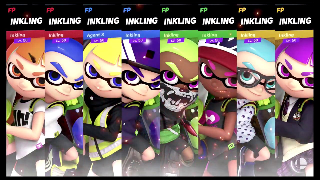 Super Smash Bros Ultimate Amiibo Fights – Request #11045 Inkling 4 Team Splattack