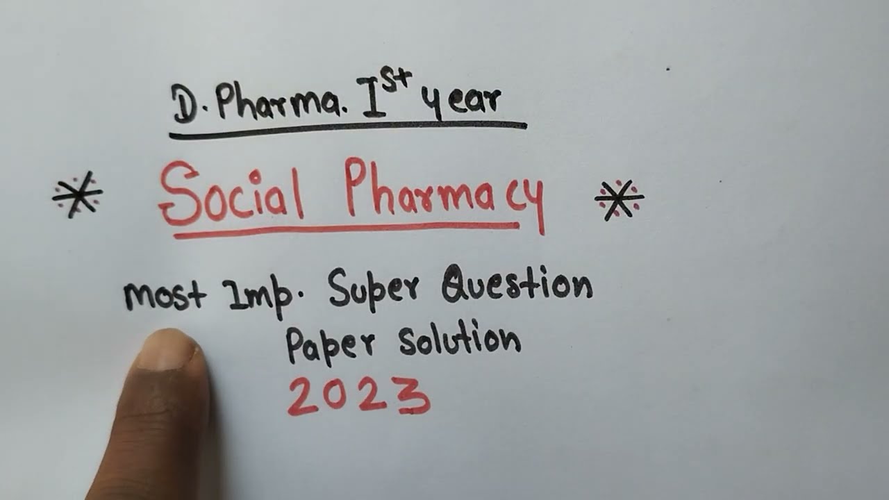 Social Pharmacy Paper solution 2023 || D.Pharma 1st || Important question #socialpharmacy #dpharma