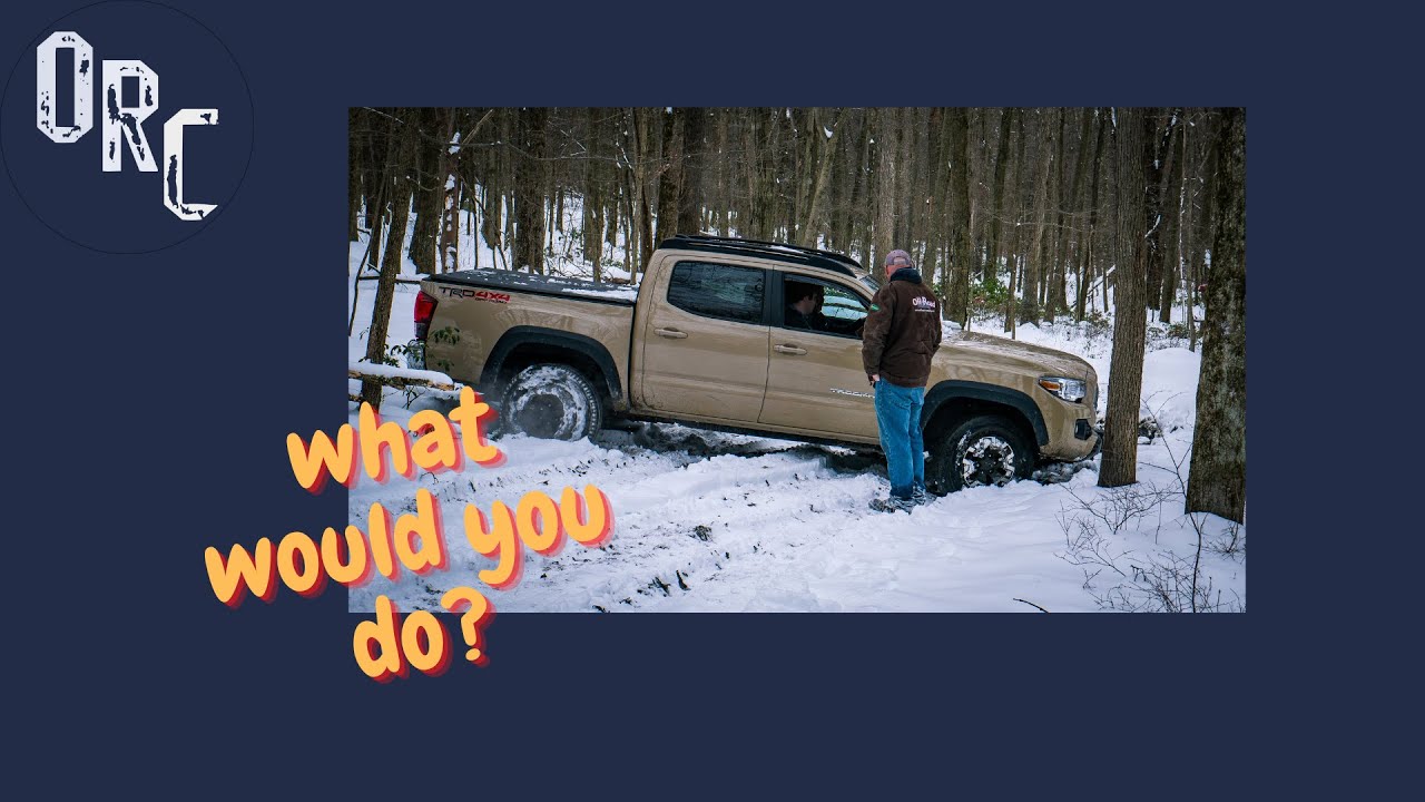 Vehicle Recovery On Snow Covered Trail with Off Road Consulting at AOAA.