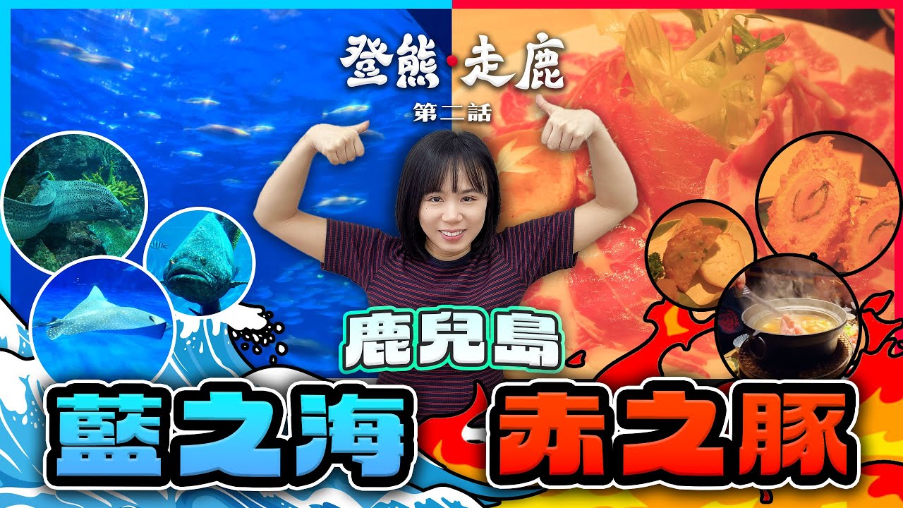 【鹿兒島】鹿兒島的藍之海與赤之豚｜黑豚&茶美豚火鍋｜鹿兒島水族館｜鹿兒島美食｜鹿兒島自由行 ｜登熊走鹿 第二話｜喵兔自由行