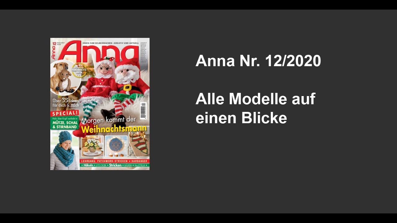 Zeitschrift Anna Nr. 12/2020 - Alle Modelle auf einen Blick