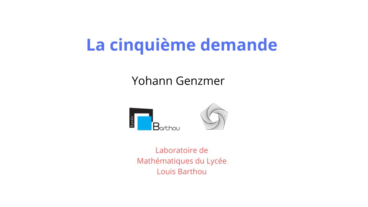 La cinquième demande par Yohann Genzmer