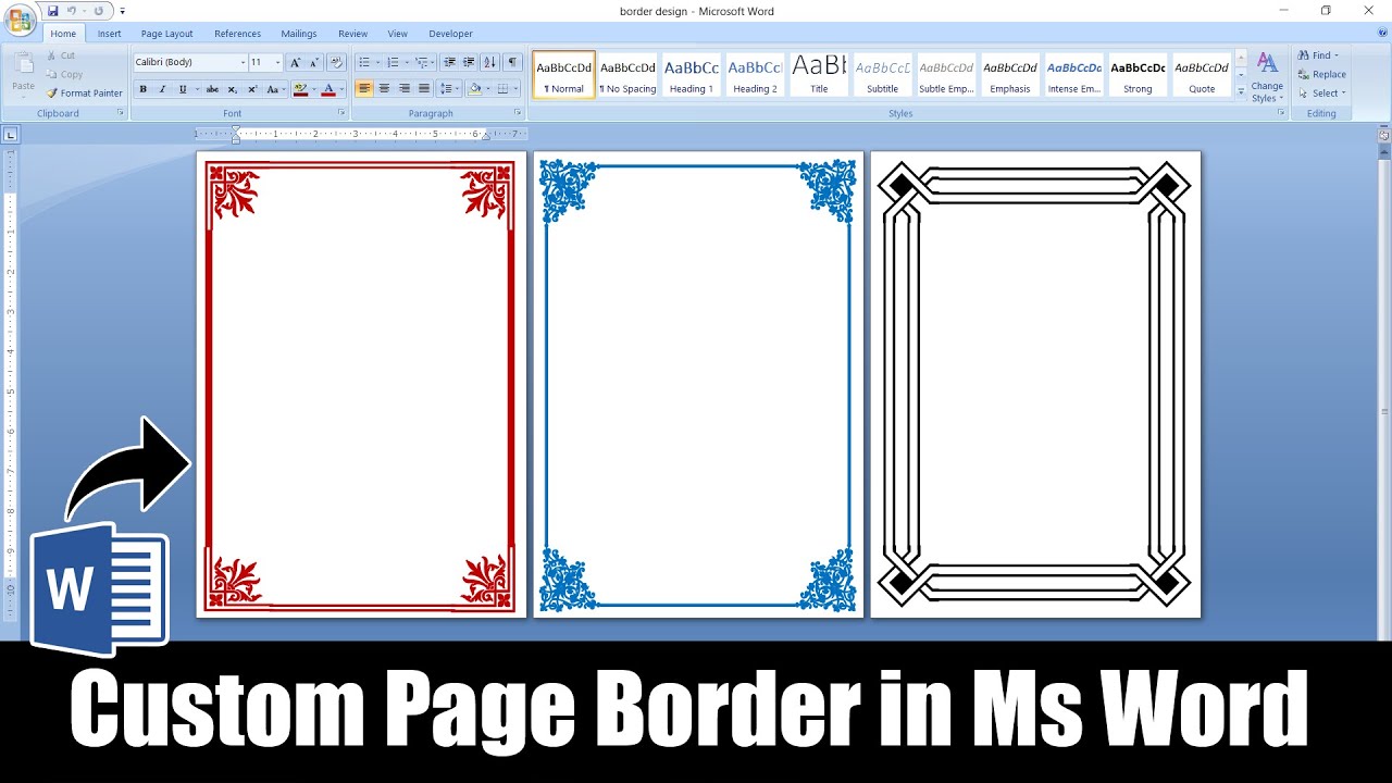 How to make Custom Page Border in MS Word 2007 Hindi Tutorial | Easy Trick to Make Border in Ms Word