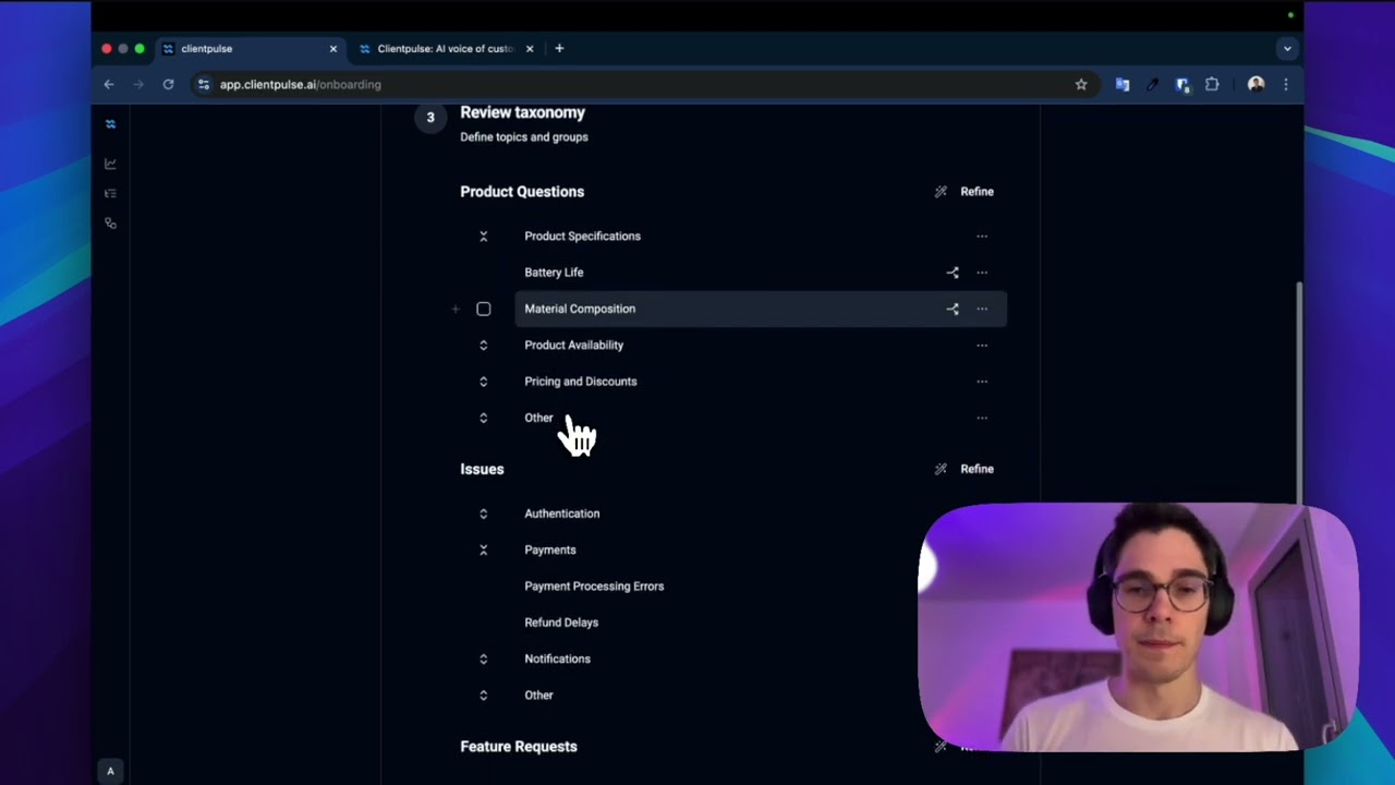 Clientpulse demo - AI customer feedback analytics