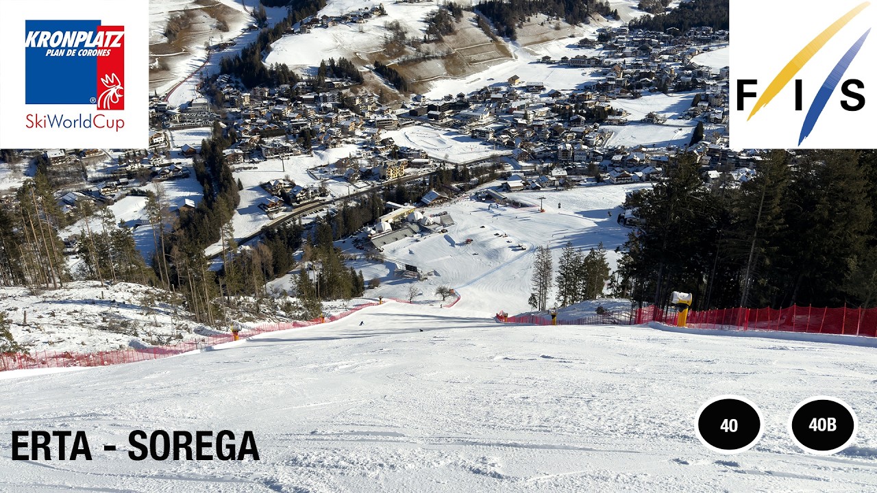 PLAN DE CORONES - FIS WORLD CUP - ERTA+SOREGA BLACK SLOPE #40 #40B - 73% GRADIENT - KRONPLATZ