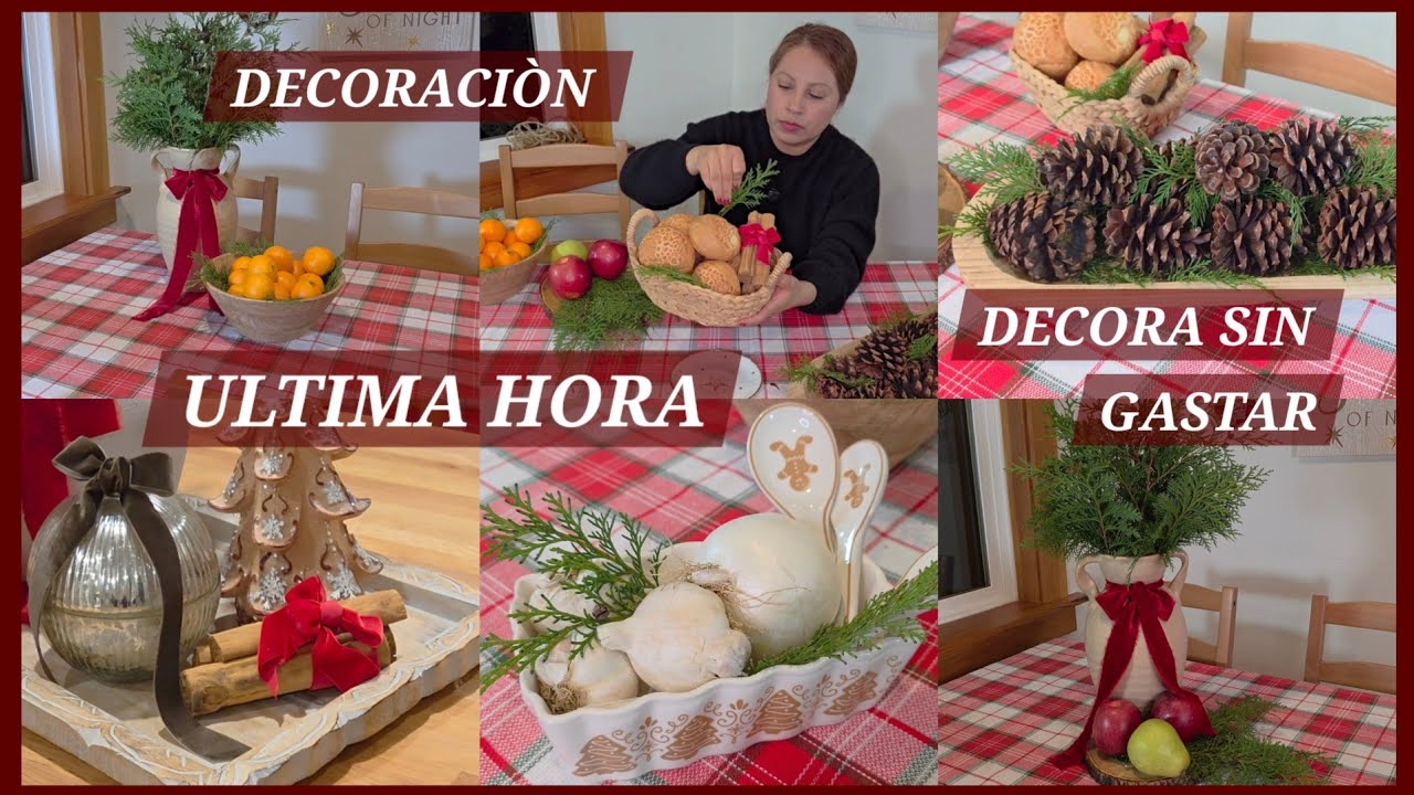 DECORACIÓN NAVIDEÑA SIN GASTAR: 5 Ideas FÁCILES con Fruta y Pan 🍞🍎🎄