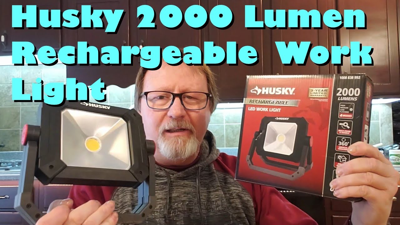 Обзор аккумуляторного рабочего фонаря Husky 2000 Lumen