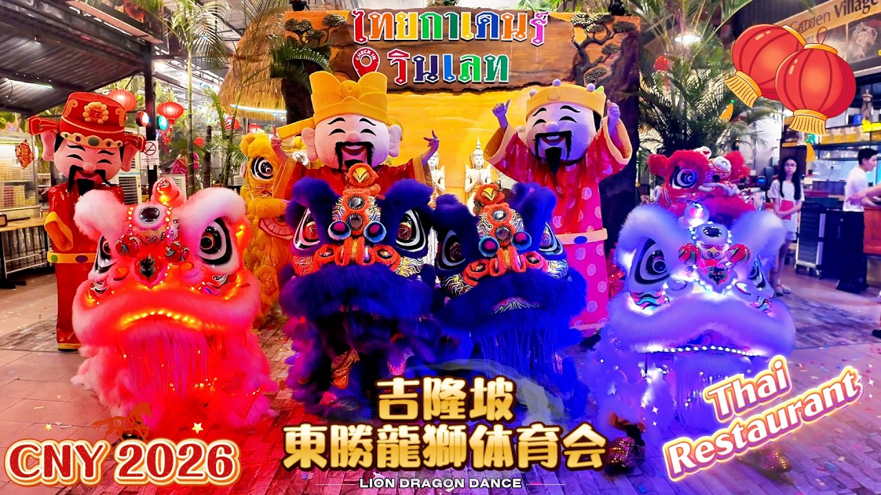 🔥4狮极限表演 火力全开！LED Lion Dance 狂踩地青💥Thai Restaurant沸腾！| 吉隆坡東勝龍獅体育会