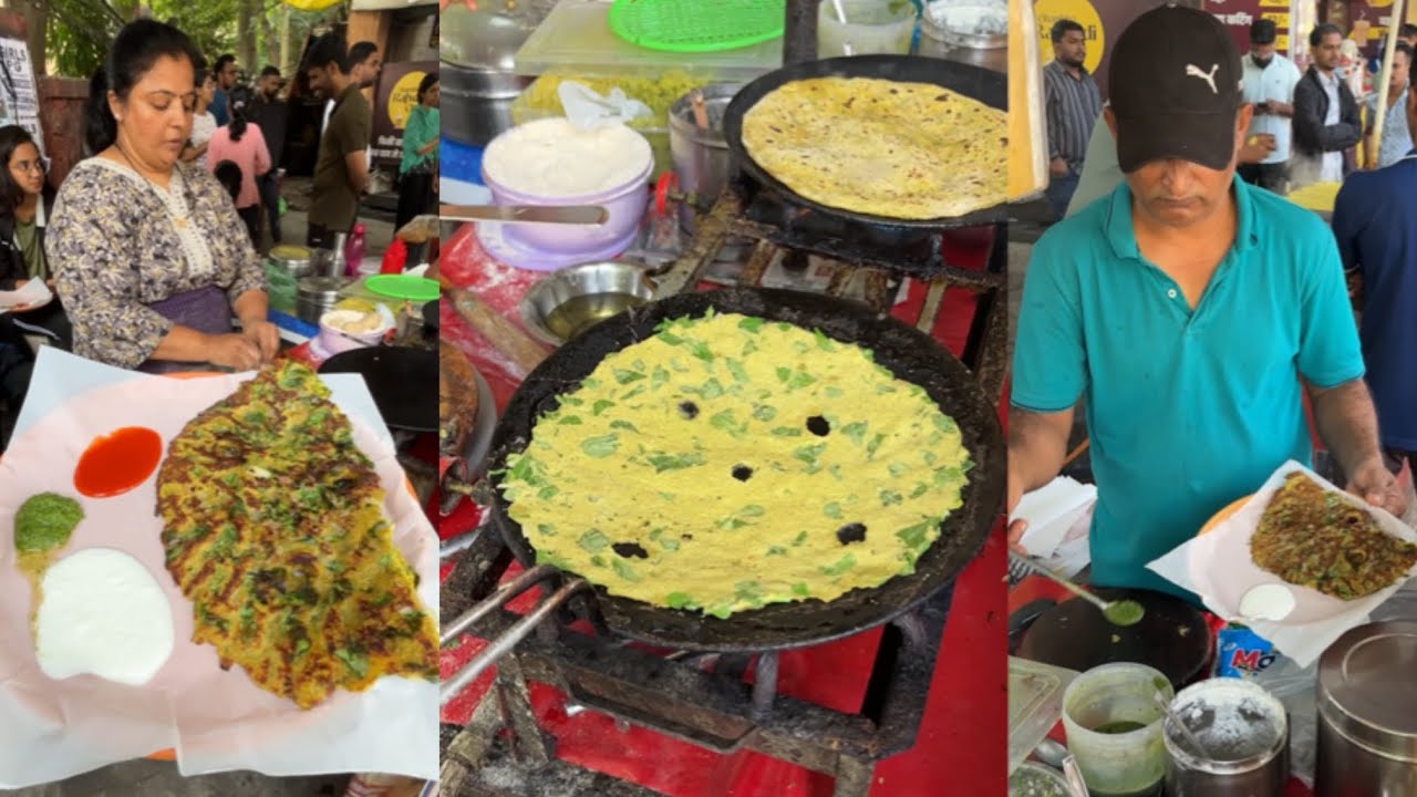 Aunty Selling Authentic Thalipeeth in Pune😍| Cheese Thalipeeth Karve Nagar| Indian Street Food