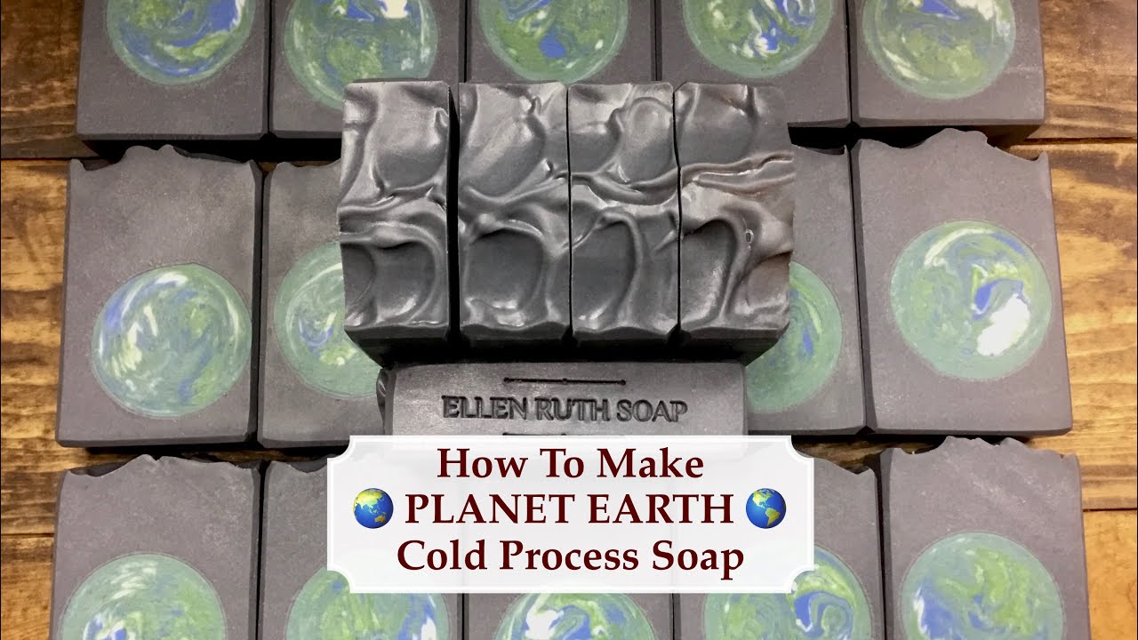 How to Make PLANET EARTH 🌏  Cold Process Soap w/ No-stick PVC embed mold | Ellen Ruth Soap