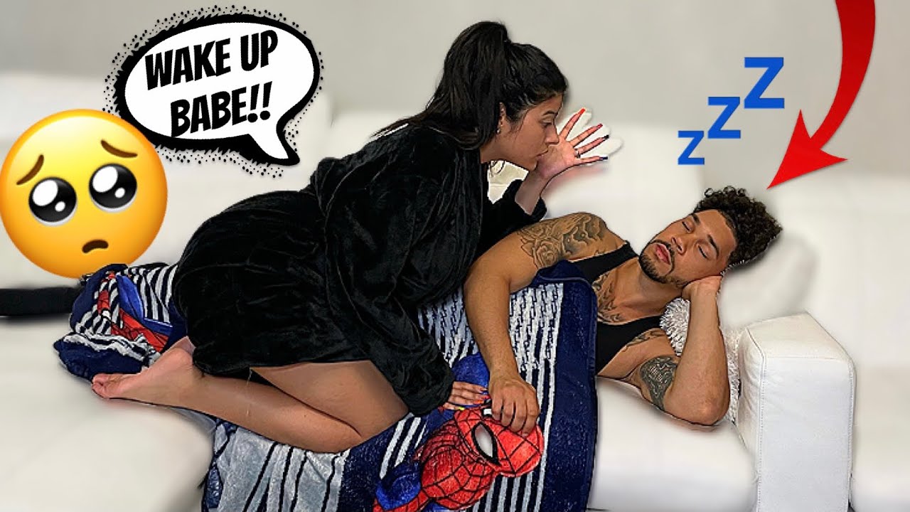 SLEEPING On The COUCH To See How My Wife Reacts! *CUTE*