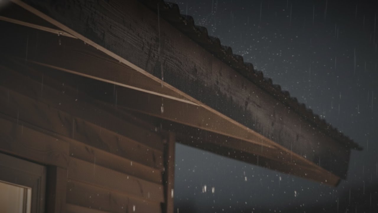 Rain on a Cabin Roof at Night — 10 Hours for Sleep