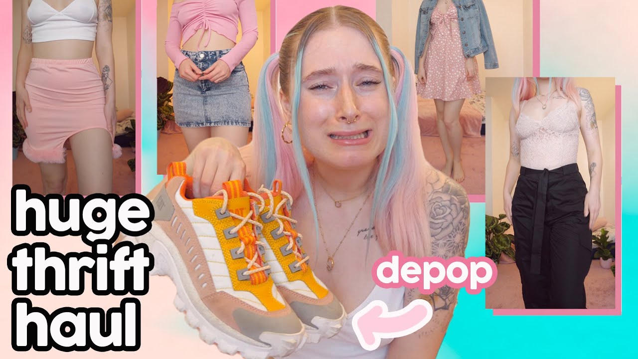 a huge swap/depop/thrift sustainable haul ♻️😍 ft. big sister swap 💅🏽