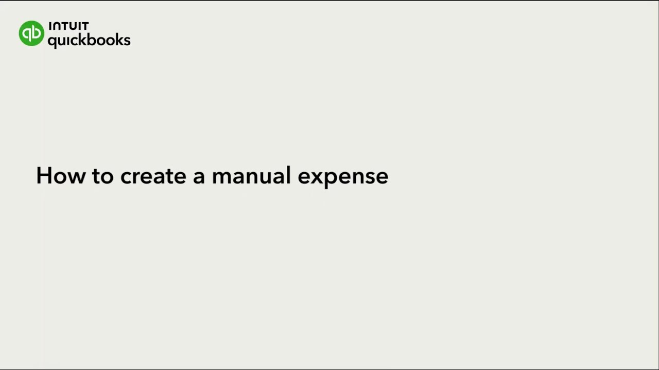 How to create a manual expense