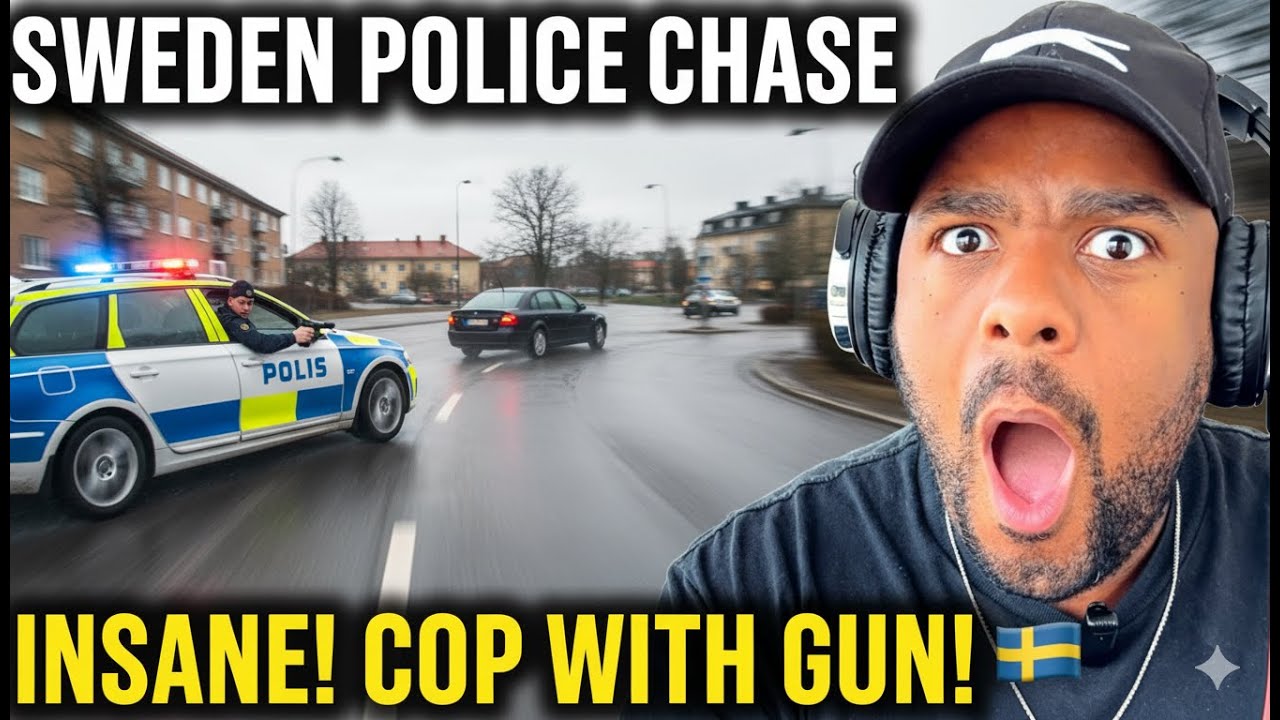 Реакция британца на SWEDEN CHASE: нательная камера с вооружёнными подозреваемыми после стрельбы в...