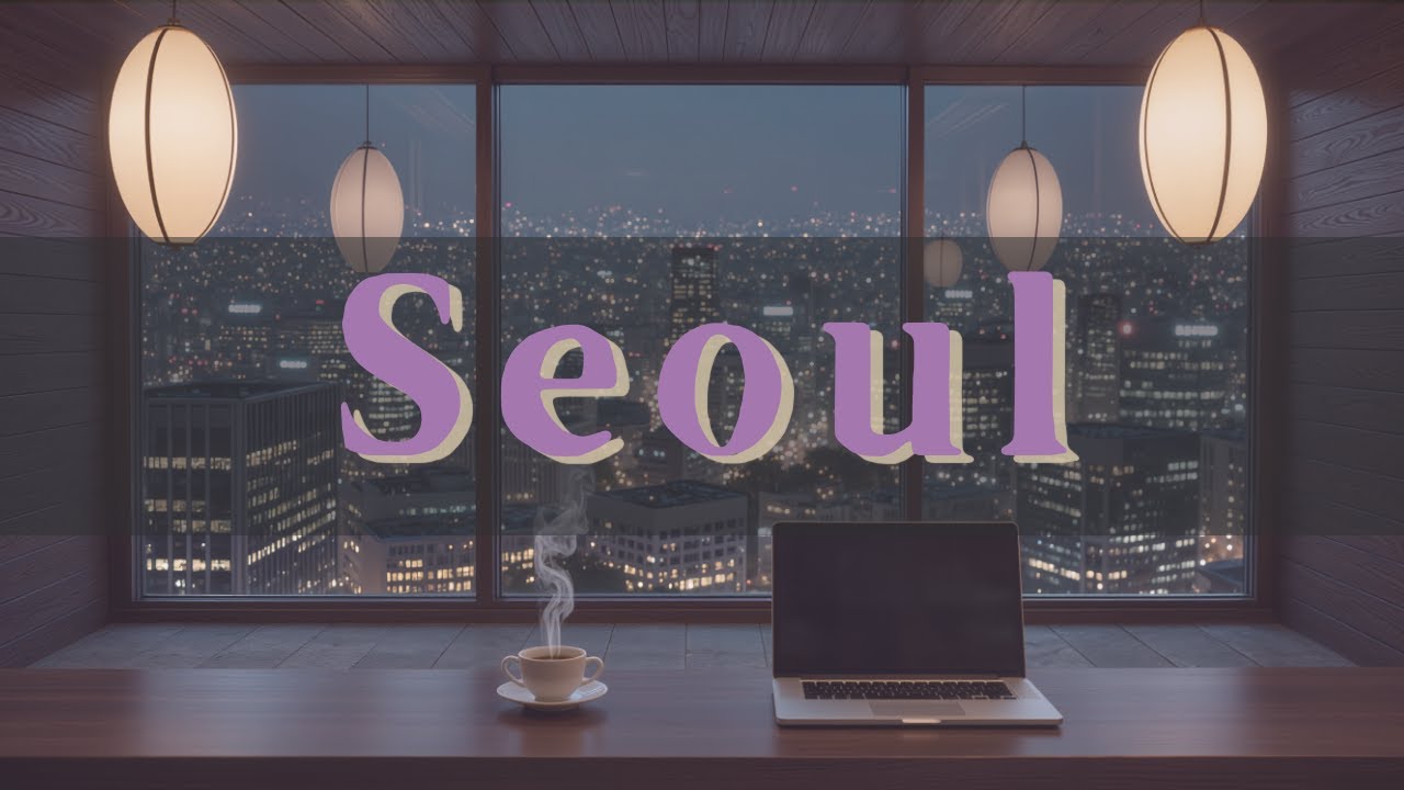 Seoul Night High-Rise Cafe 🇰🇷 Deep House & Asian Lofi | Nocturnal Coding & Focus Sanctuary (No Rain)