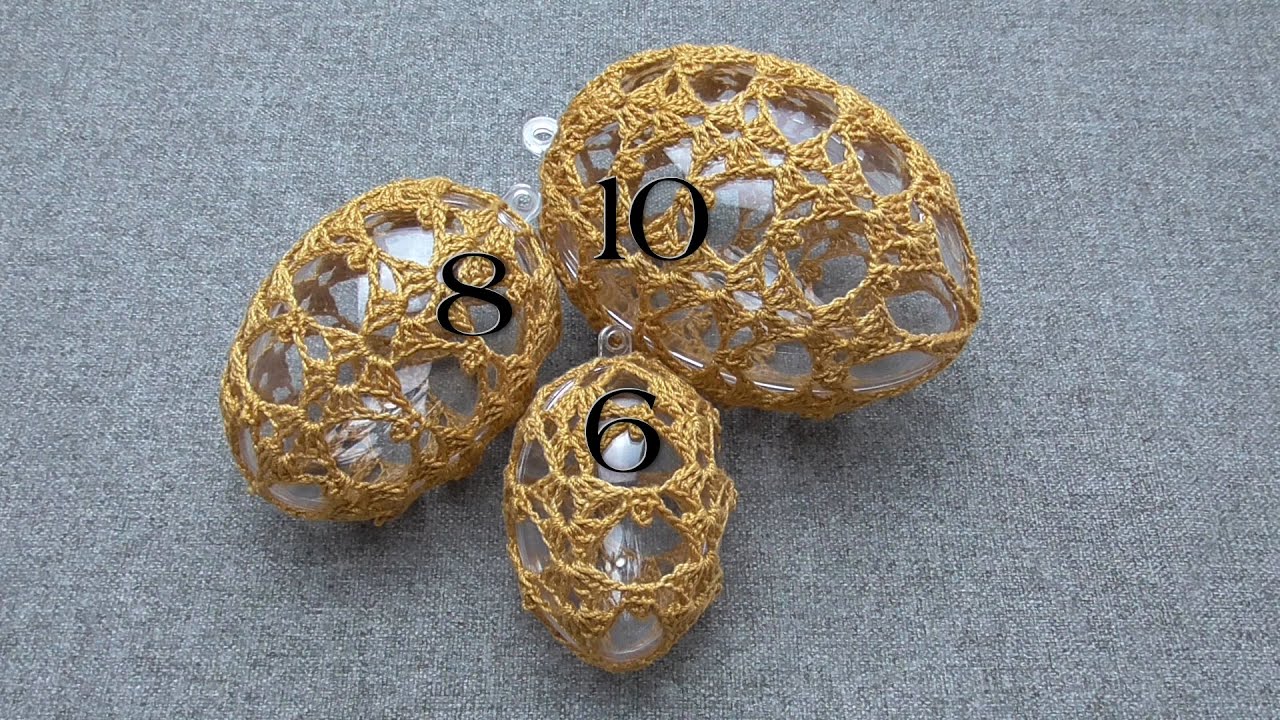 Pisanka na wypełnieniu plastikowym/akrylowym 6cm/8cm/10cm - Wzór 5 - Szydełko