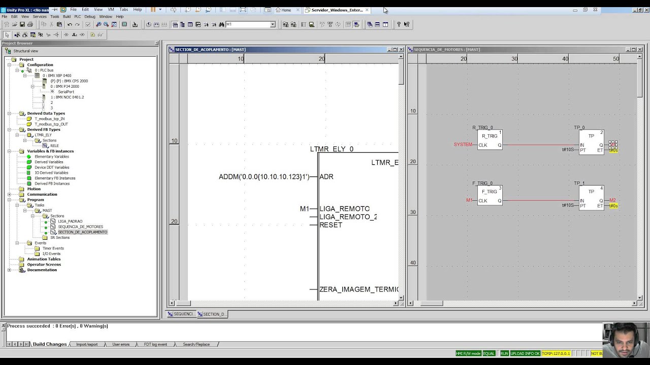 ACOPLAMENTO MODBUS E MODBUS TCP M340 / TESYST