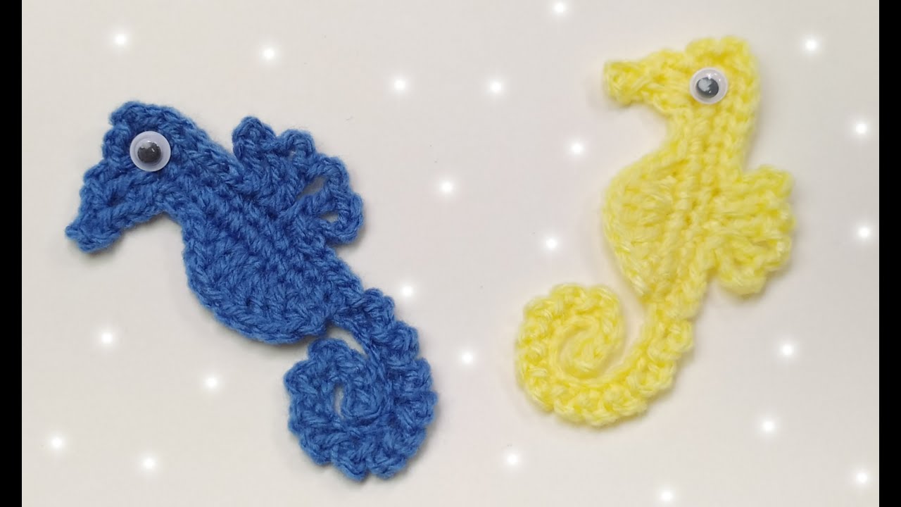 💧CABALLITO DE MAR A CROCHET 💧 APLICACIÓN A GANCHILLO / DECORACIÓN