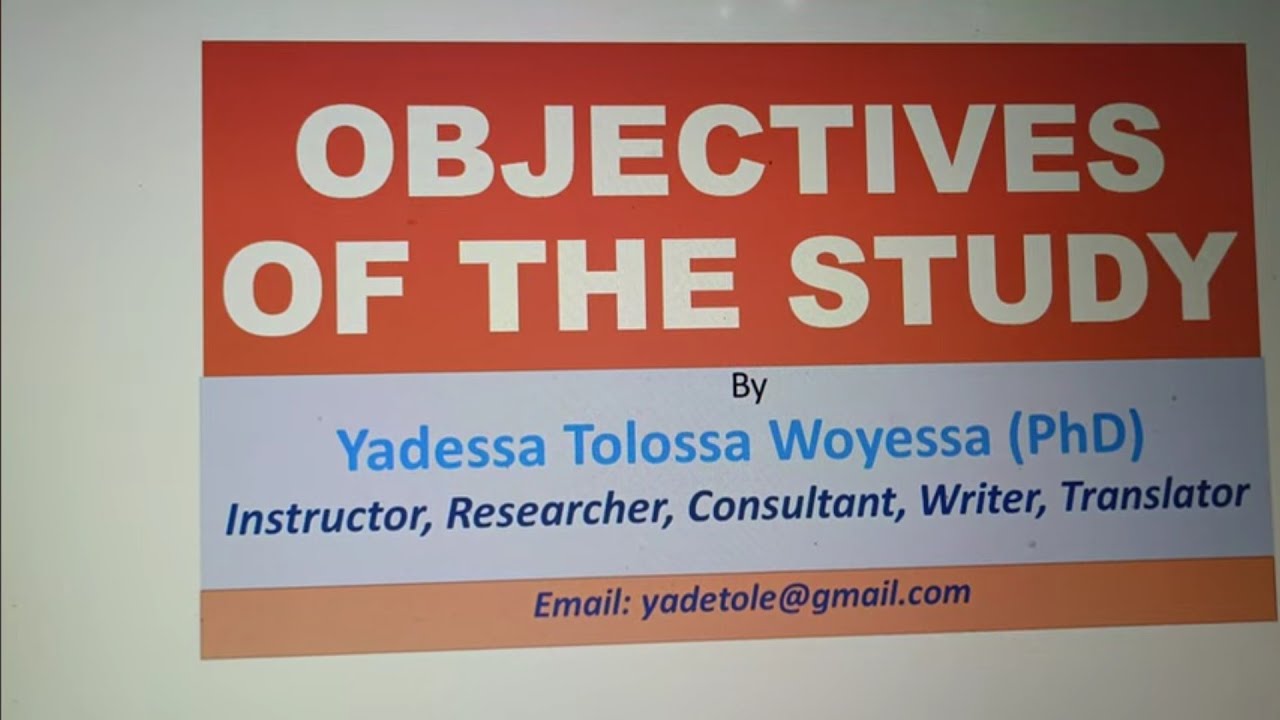 Objectives of the study