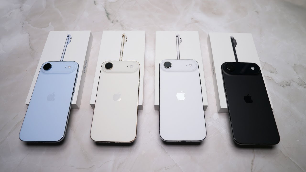 iPhone Air во всех цветах: небесно-голубой, золотой, облачно-белый и космический черный!
