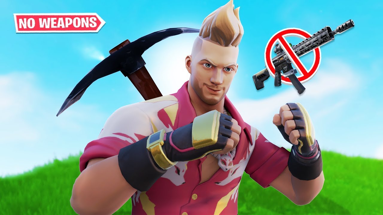 WINNING a game of Fortnite with NO GUNS ... (so easy)