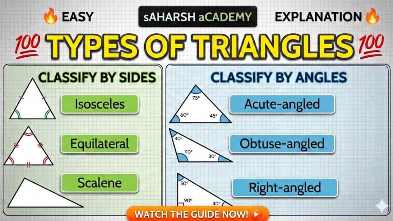 Classification of Triangles | sAHARSH aCADEMY  | Maths  | sAHARSH sAURABH sIR 