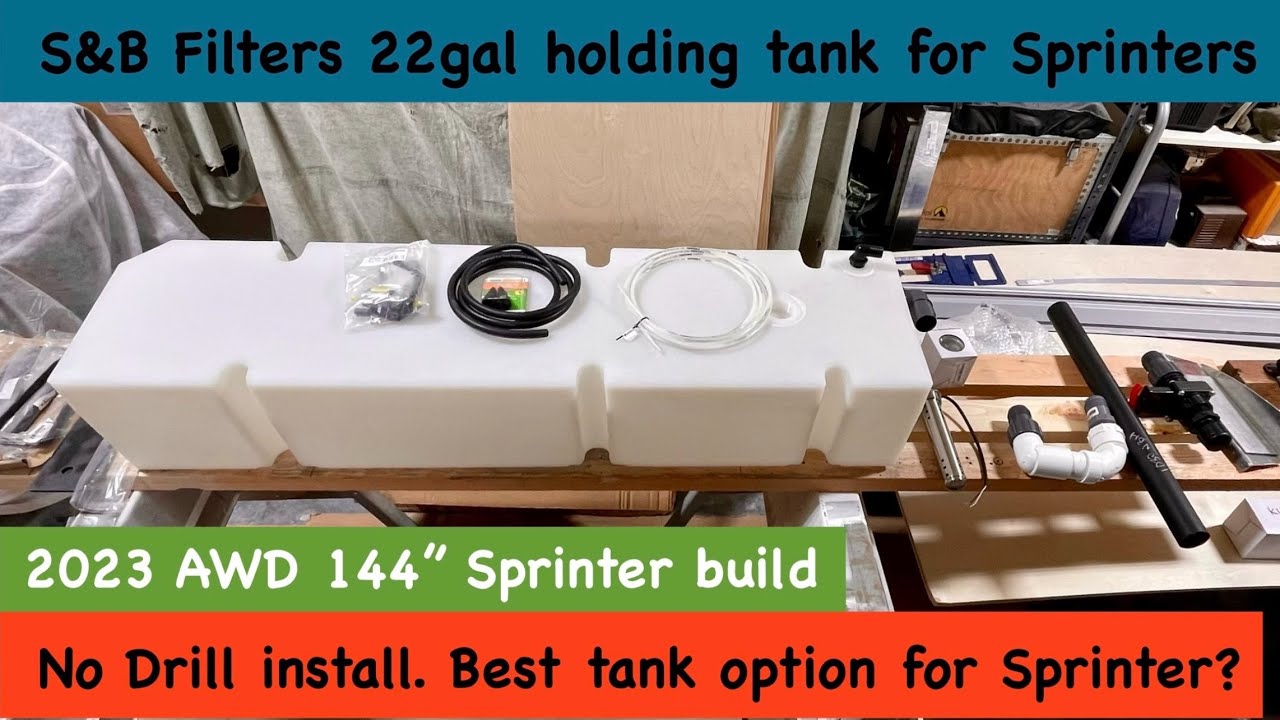 Installing the S&B Filters company holding tank for Sprinters. No drilling best option