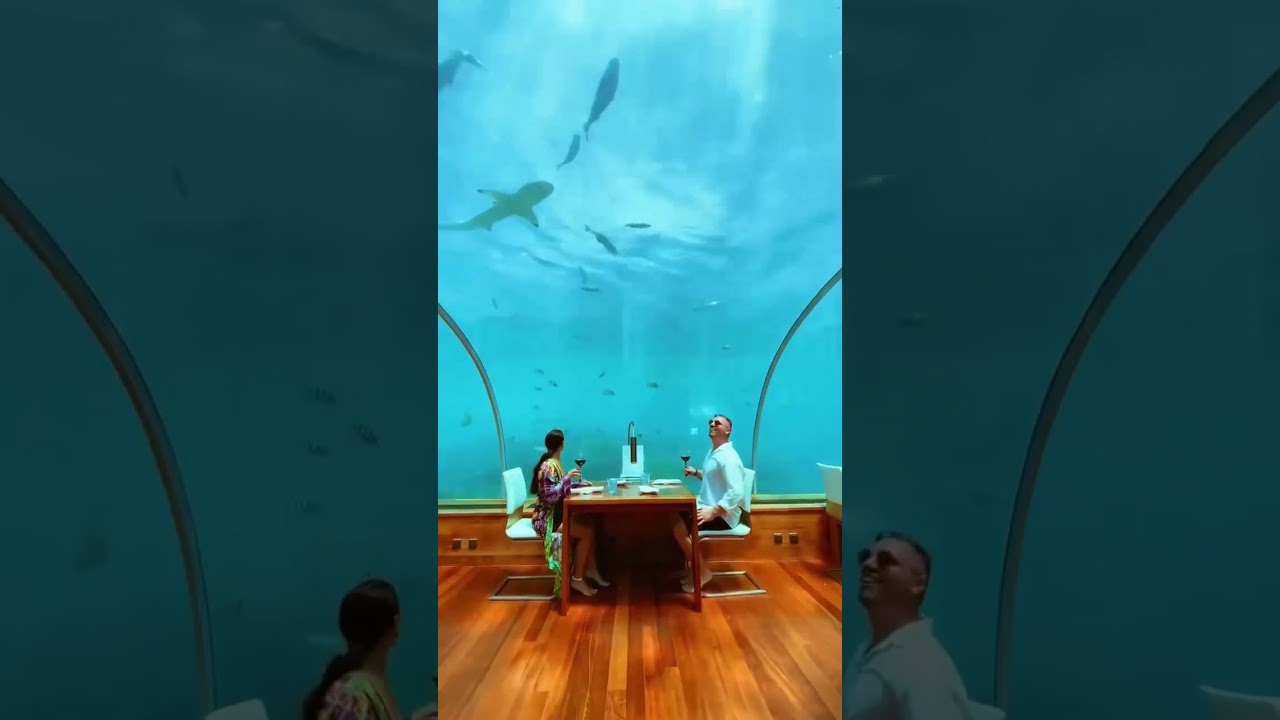 Подводный ресторан отеля Conrad Maldives на острове Рангали, Мальдивы