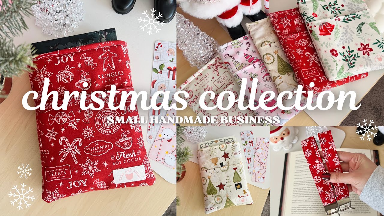 Creating Christmas Collection 🎅🏻❄️ sewing holiday book sleeves & wristlets!
