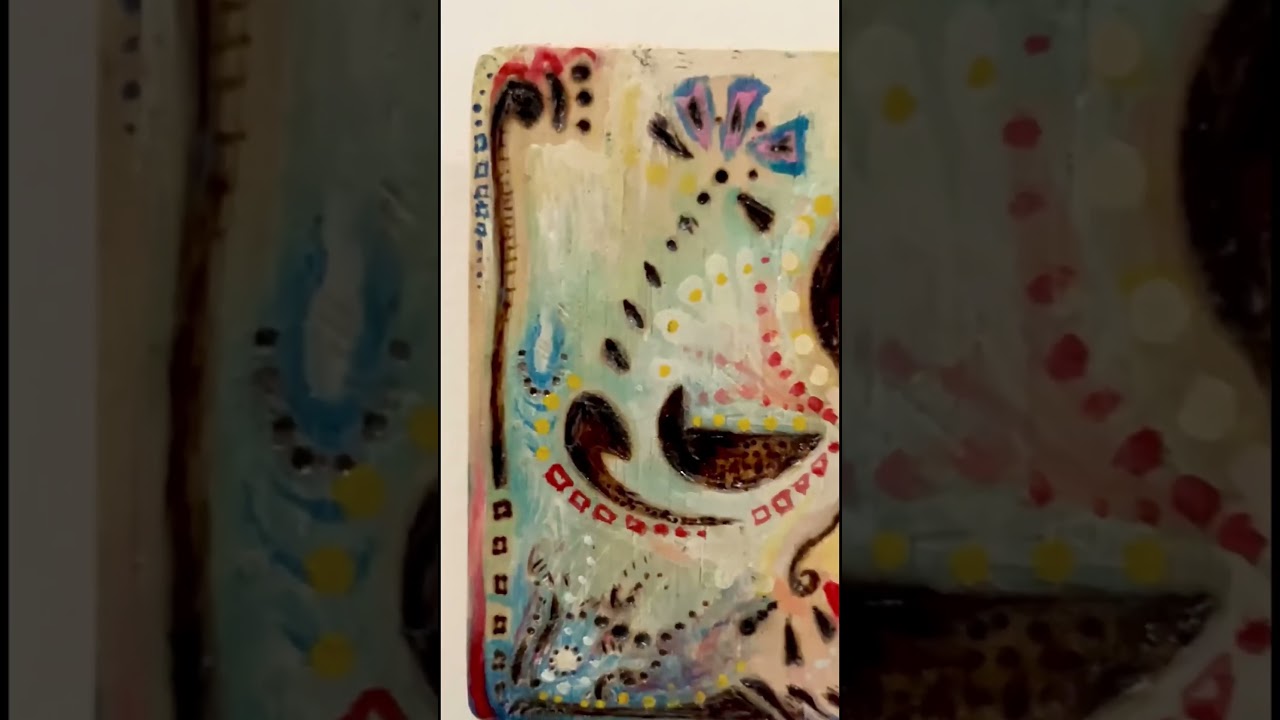 Psychedelic Pyrography I Abstract Art Exploration with Oil Paint on Wood #shorts