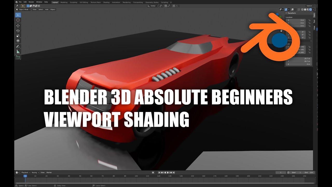 Blender 3D 3.0 Viewport Shading.  Wireframe - Solid -Preview - Rendered