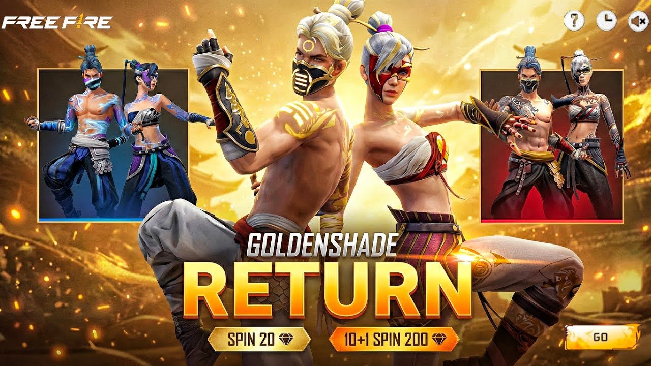 GOLDEN SHADE BUNDLE RETURN DATE 🤯🔥| UPCOMING EVENT IN FREE FIRE | FF NEW EVENT | FREE FIRE NEW EVENT