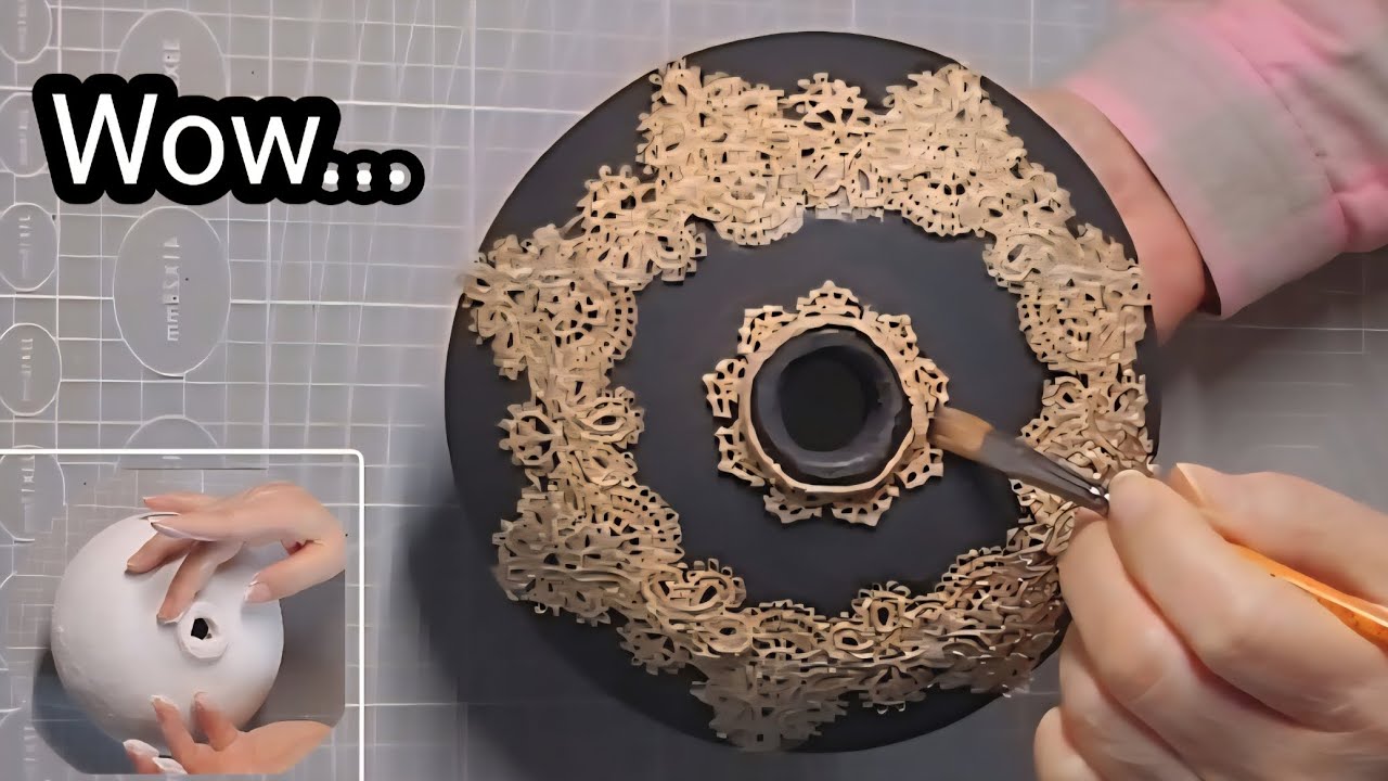 Wow… A Charcoal Black Vase Made from Waste ! Cement Craft | Home Decor@diyhee
